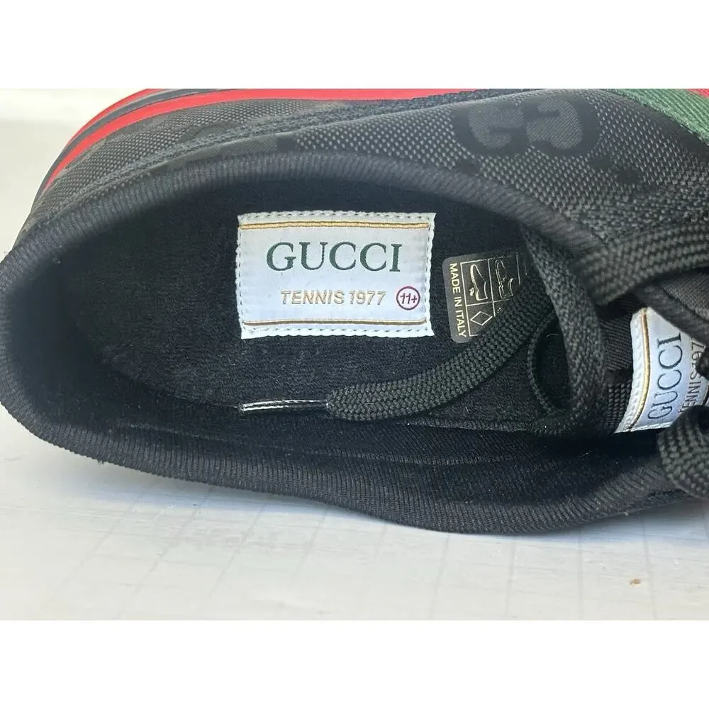 Gucci Men GG Logo Sneakers Black 13.5 US (13 Gucci) 628709 IT NIB $850